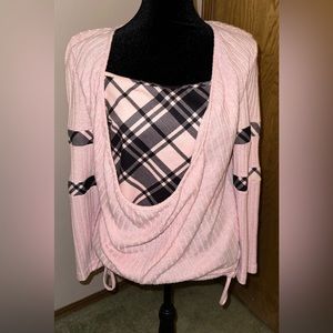 Philosophy pink layered blouse